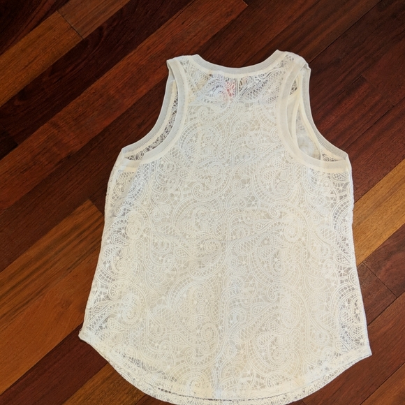 Lace racerback cream Catherine Malandrino top - Picture 5 of 7